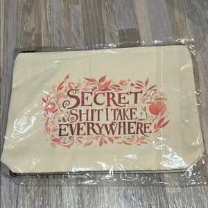 S@@t I take everywhere Beige and Pink Canvas Pouch